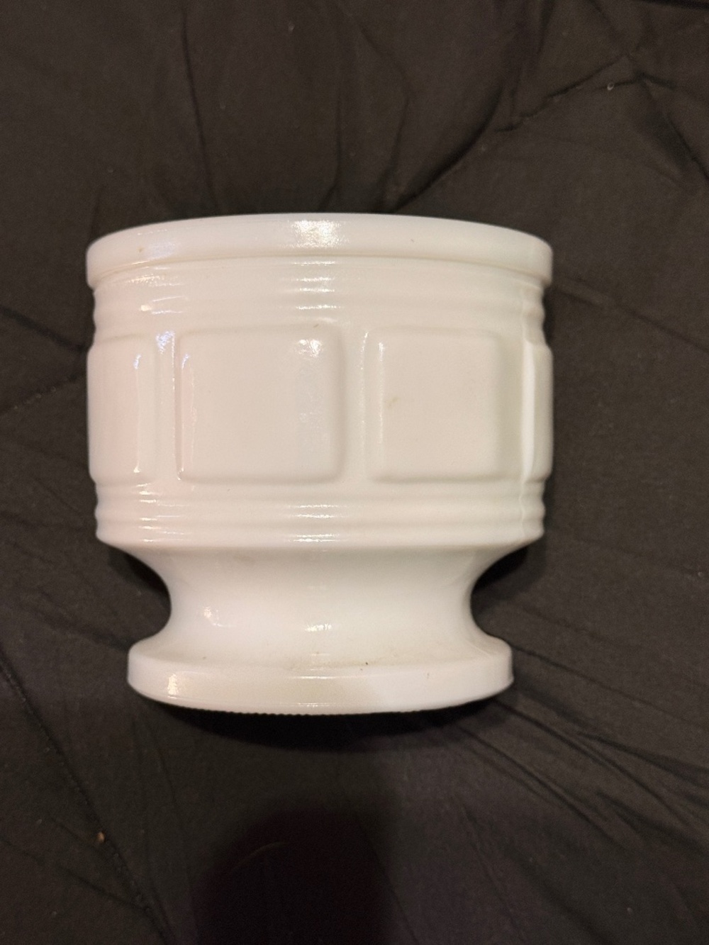 Vintage Randall Milk Glass Jardinière / Pedestal Planter – Geometric Block Patte